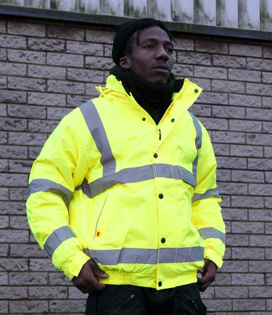 Warrior Hi-Vis Fleece Lined Bomber Jacket - PenCarrie